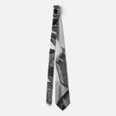 黒い霧雨の画像に灰色の筋が付いている ネクタイ (裏面)