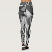 黒い霧雨の画像に灰色の筋が付いている レギンス (裏面)