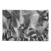 黒い霧雨の画像に灰色の筋が付いている 枕カバー (裏面-左)