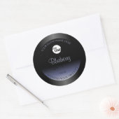 黒い青のグラデーション製品ラベルのグリッターロゴ ラウンドシール (封筒)