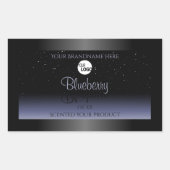 黒い青のグラデーション製品ラベルのグリッターロゴ 長方形シール (正面)