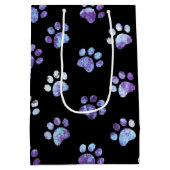 黒い青のテクスチャードされた前部印刷パターン ミディアムペーパーバッグ (裏面)