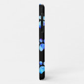 黒い青のテクスチャ付き足の印刷パタパーソナライズされたーン Case-Mate iPhoneケース (裏面/左)