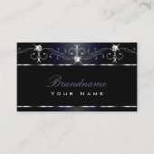 黒い青みがかったきらめくスクレ華美ス 名刺 (正面)