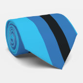 黒い青ストライプ色 ネクタイ (ロール)