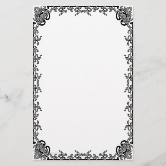 黒い静止したのバロック 便箋 (正面)