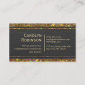 黒い革との金ゴールドの《写真》ぼけ味のグリッター 名刺 (裏面)