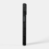 黒い革にモノグラム iPhone 15ケース (右側面)