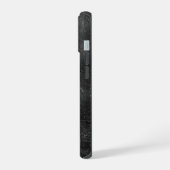 黒い革にモノグラム iPhone 15ケース (左側面)