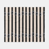 黒い革のストラップ フリースブランケット (正面(横))