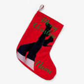 黒い革の太もも高いブーツThunder_Cove スモールクリスマスストッキング (正面 (吊り時))