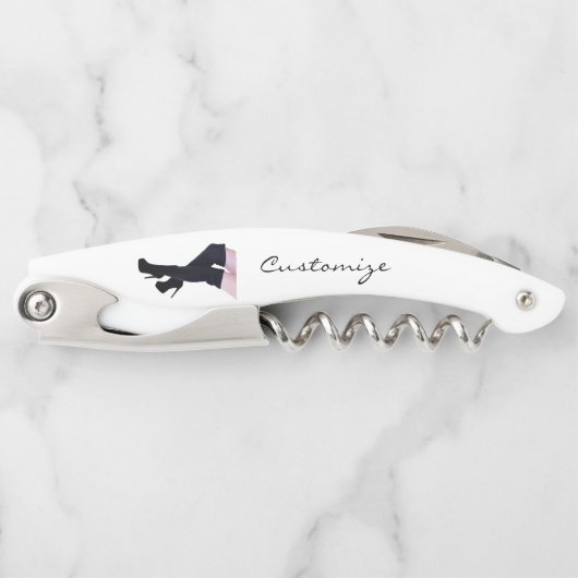 黒い革の太もも高いブーツThunder_Cove ソムリエナイフ (正面)