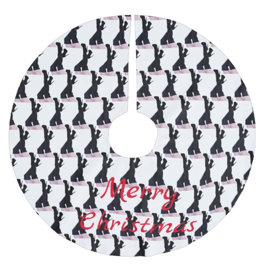 黒い革の太もも高いブーツThunder_Cove ブラッシュドポリエステルツリースカート (正面)