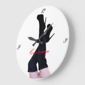 黒い革の太もも高いブーツThunder_Cove ラージ壁時計 (傾斜)