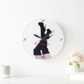 黒い革の太もも高いブーツThunder_Cove ラージ壁時計 (ホーム)