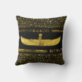 黒い革の金エジプトの神のオーナメント クッション (裏面)