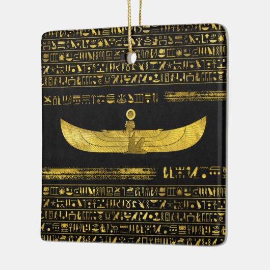黒い革の金エジプトの神のオーナメント セラミックオーナメント (左)