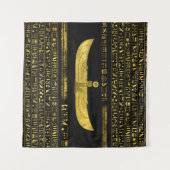 黒い革の金エジプトの神のオーナメント タペストリー (正面(横))