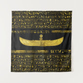 黒い革の金エジプトの神のオーナメント タペストリー (正面)