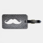 黒い革パターンのおもしろいで白い髭 ラゲッジタグ (裏面横)