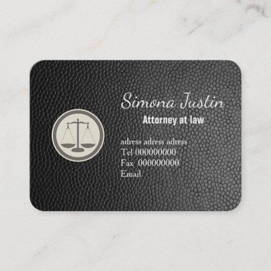 黒い革弁護士の名刺 名刺 (正面)