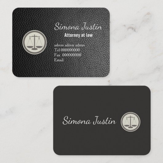 黒い革弁護士の名刺 名刺 (正面/裏面)