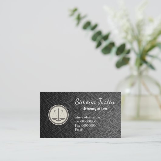 黒い革弁護士の名刺 名刺 (スタンド正面)
