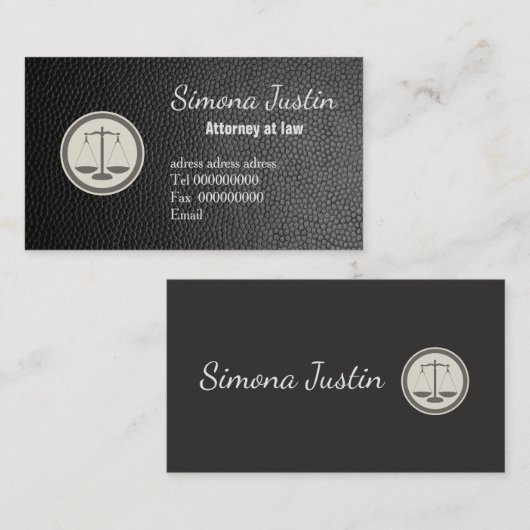 黒い革弁護士の名刺 名刺 (正面/裏面)