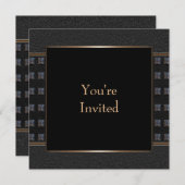 黒い革黒いパーティの招待状のテンプレート 招待状 (正面/裏面)