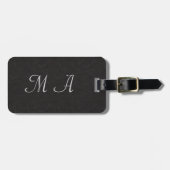 黒い革 ラゲッジタグ (正面横)