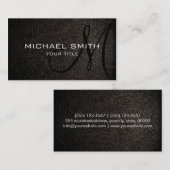 黒い革 名刺 (正面/裏面)