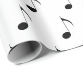 黒い音楽ノート（白） ラッピングペーパー (ロールコーナー)