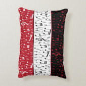 黒い音楽赤と白ノートのアクセント枕 アクセントクッション (裏面(縦))