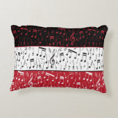 黒い音楽赤と白ノートのアクセント枕 アクセントクッション (裏面)