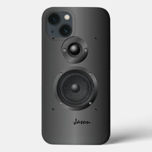 黒い音楽音のスピーカー iPhone 13ケース