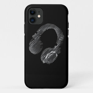 黒い音楽DJのヘッドホーン iPhone 11 ケース