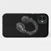 黒い音楽DJのヘッドホーン Case-Mate iPhoneケース (裏面(横))