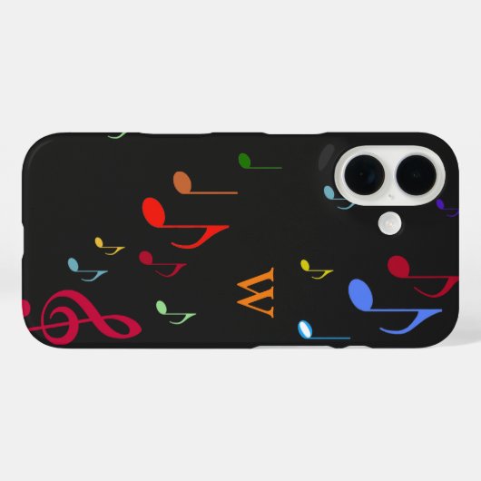 黒い音符の色 Case-Mate iPhoneケース (裏面 (横))