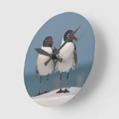 黒い頭のカモメ ラウンド壁時計 (傾斜)