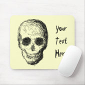 黒い頭骨 マウスパッド (マウス)