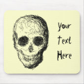 黒い頭骨 マウスパッド (正面)