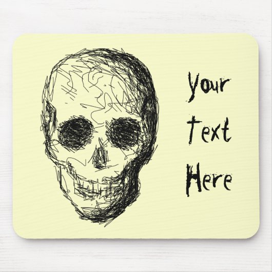黒い頭骨 マウスパッド (正面)