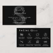 黒い顔のアフターケアアドバイスポスト指示 名刺 (正面/裏面)