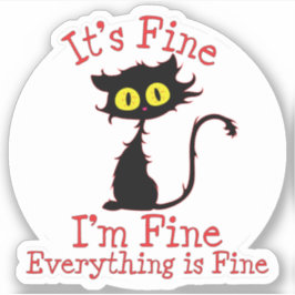 黒い顔の猫、すべては素晴らし シール