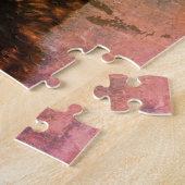 黒い顔をした秋田の息切れした犬のポートレート ジグソーパズル (側面)