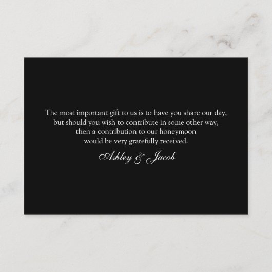 黒い願いが上手く行く。パープル結婚の挿入カード エンクロージャーカード (裏面)