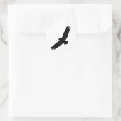 黒い飛んでいるワシ ラウンドシール (バッグ)