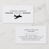 黒い飛行機アイコン、フライトスチュート&パイロット 名刺 (正面/裏面)
