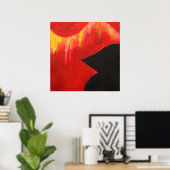 黒い食べ空の鳥 ポスター (ホームオフィス)