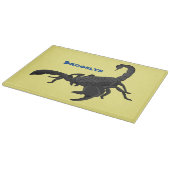 黒い飢えたサソリの漫画イラストレーション カッティングボード (角)